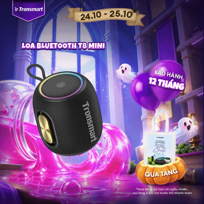 Loa Bluetooth Tronsmart T8 Mini 5.3 | Công suất 15W | 18h chơi nhạc | Hỗ trợ thẻ nhớ