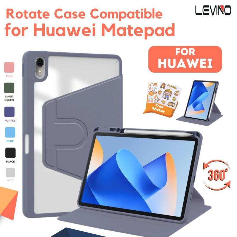 LEVINO Casing Compatible for Huawei Matepad 11.5" Matepad 11" 2021 Matepad 11" 2023/Air 11.5 2023 360 Rotating Transparent Acrylic Case 1