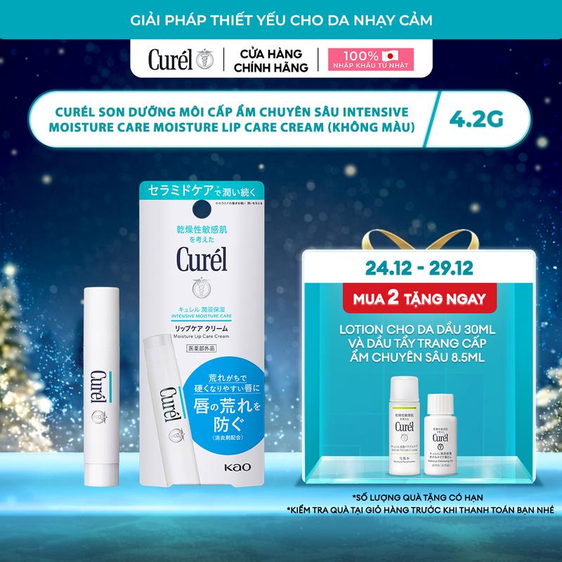  Son Dưỡng Môi Cấp Ẩm Chuyên Sâu Curel Intensive Moisture Care Moisture Lip Care Cream 4.2g Không Màu 