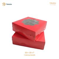 Gambar (ISI 100) Tokodus TKI - Kardus Box Packing Kue Cake Bunga Merah 22x22x7cm Duplex Laminasi Warna Merah dari Tokodus TKI Kab. Bandung 1 Tokopedia