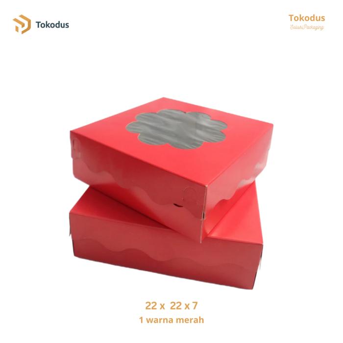Gambar (ISI 100) Tokodus TKI - Kardus Box Packing Kue Cake Bunga Merah 22x22x7cm Duplex Laminasi Warna Merah dari Tokodus TKI Kab. Bandung Tokopedia