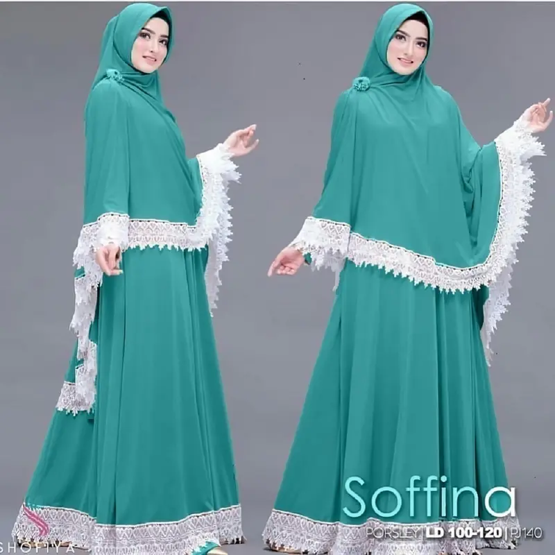 TERBARU!! Gamis Soffina Syari Set Hijab Jumbo 4XL Gamis Wanita Terbaru 2024 Mewah / Gamis Syari Simple Elegan / Gamis Syari Set Khimar / Gamis Ibu Ibu Model Sekarang / Gamis Seragam Wanita Pengajian Pernikahan Muslim Lebaran Renda Dewasa Remaja Kondangan 3