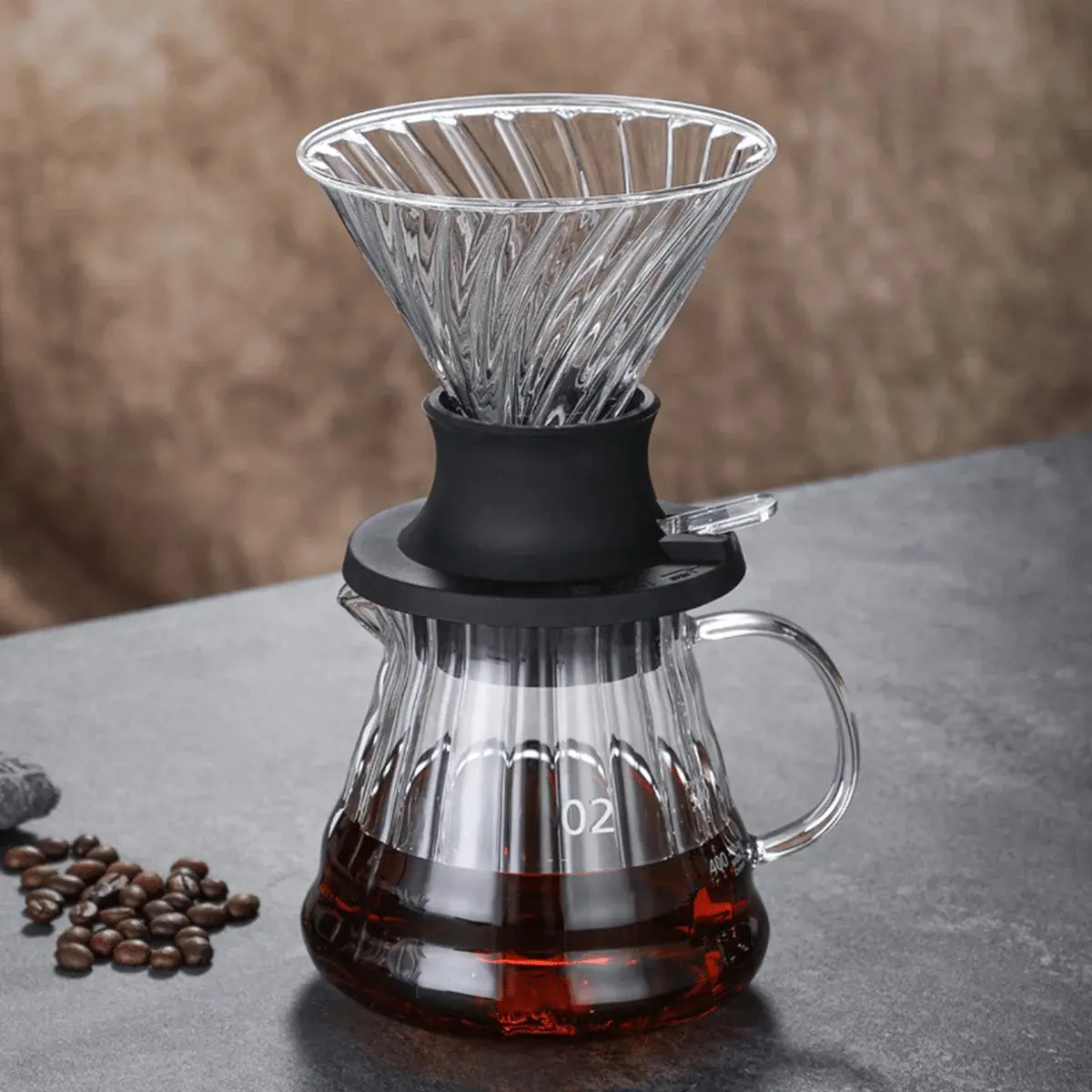 V60 Coffee Dripper Alat Seduh Kopi Manual Kaca 1-2 Cup - VD-50R