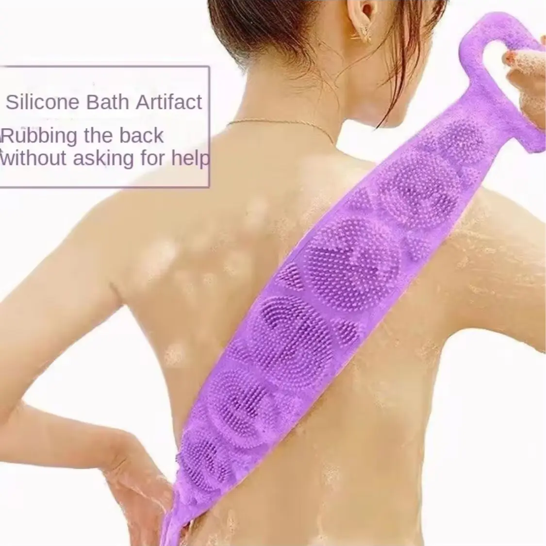 Tuala Mandi Silikon, Alat Menggosok Mandian Yang Diperlukan, Untuk Wanita dan Lelaki, Sesuai untuk Menggosok Belakang, Juga Alat Cemerlang untuk Menanggalkan Kotoran dan Sel Kulit Mati, Semasa Mandi.