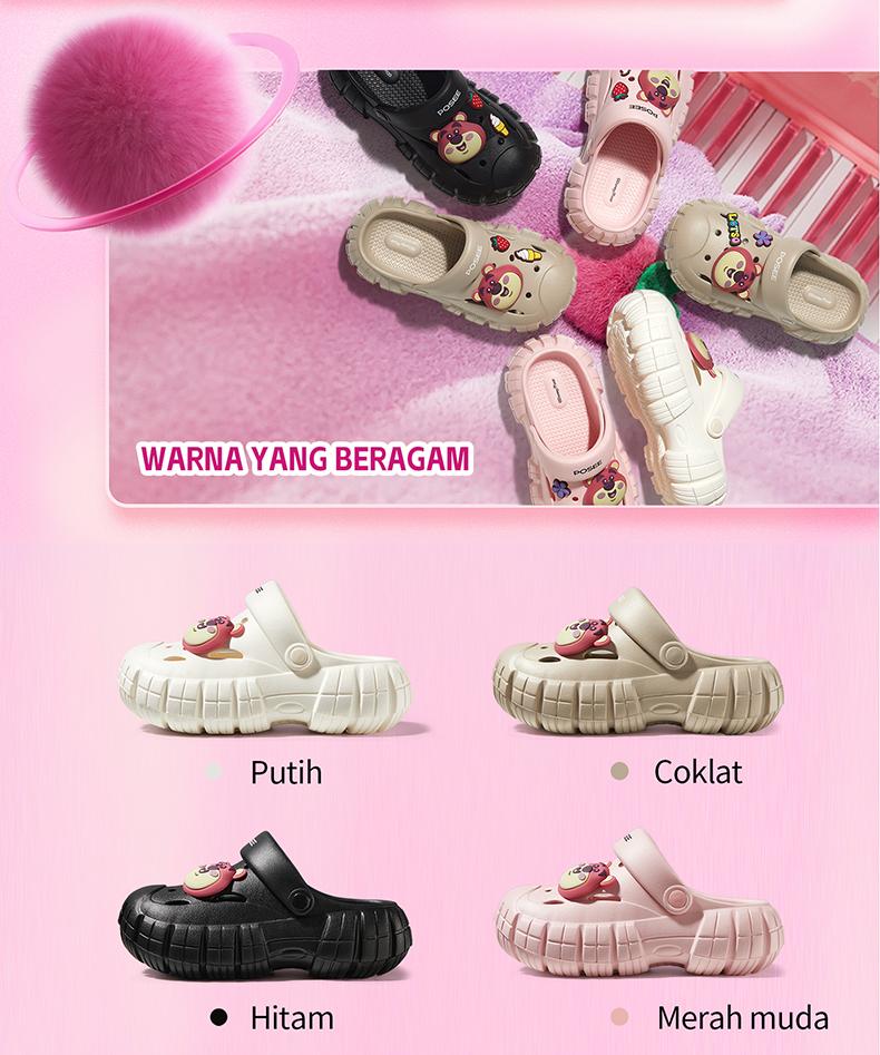 【Disney Penjualan kilat waktu terbatas】【Bebas biaya kirim】POSE Pioneer x Disney  sandal Anti-selip Nyaman Bernapas menambah tinggi badan Sol tebal dalam di luar ruangan bepergian pria dan wanita pasangan Santai canggih kualitas Dingin P2244631 32 33 34