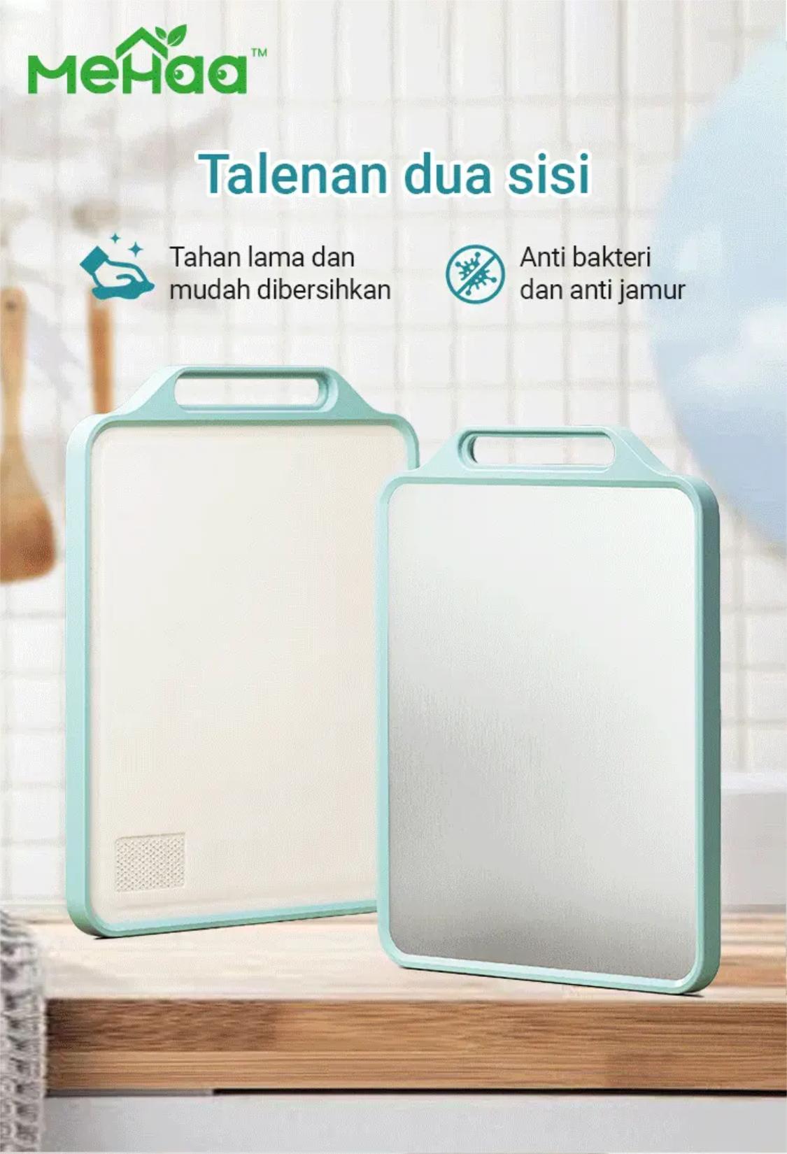 Mehaa Papan Talenan Stainless Steel foodgrade Antibakteri dua sisi 40*30*1.65cm - Kitchenware