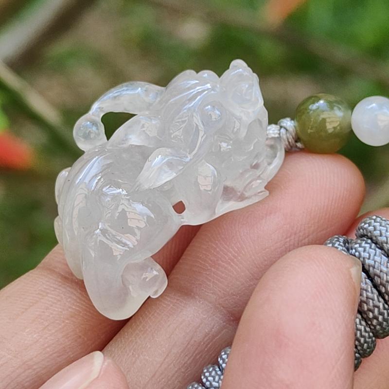 Special Offer Icy Translucent crafted as Pixiu Natural Type A Jadeite Pendant Necklace with certificate weigh 9.39 grams, 30 * 16.3 * 13.4 mm, symbols of Bring in money, keep you safe and healthy, suitable for daily wear or collection (pendant45) 7