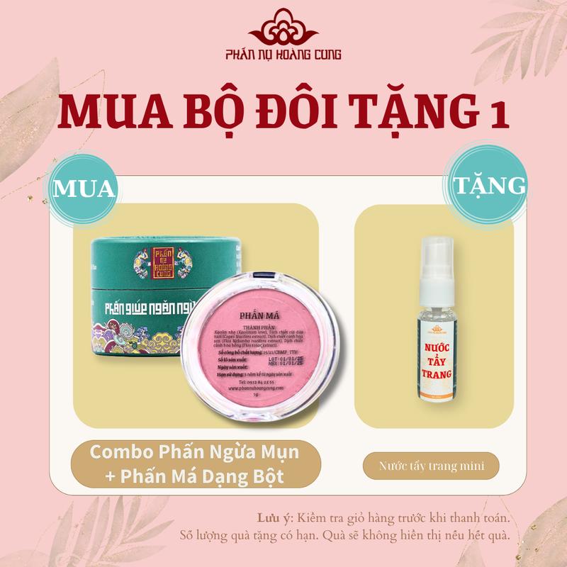 Combo Phấn Trang Điểm Phấn Ngừa mụn & Phấn Má Dạng Bột 5g Phấn Nụ Hoàng Cung Cosmetic Mỹ Phẩm Phấn Phủ Nữ Women