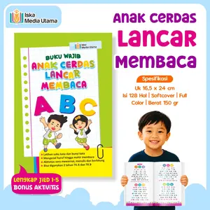 Buku Belajar Membaca ACLM Buku Wajib Anak Cerdas Lancar Membaca Lengkap Untuk Murid SD Kelas 1 - 3 bonus aktivitas mewarnai dan menulis - Iska Media Utama