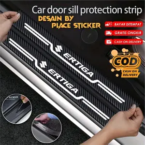 Stiker 9pcs  Mobil SIIL Plate Mobil Ertiga Aksesoris Pijakan Kaki Mobil Stiker Karbon 3D Anti gores Car