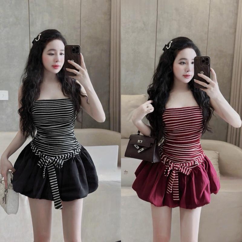 (Pl) Váy Nữ Cup Ngực Tùng Váy Bom Bồng Tôn Dáng Che Khuyết Điểm từ 40-54kg