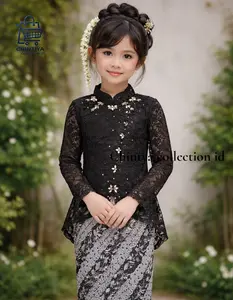 NEW STYLE Kebaya Anak Perempuan Brokat Payet Batik 5-12 Tahun Banyak Warna LD 72-84cm