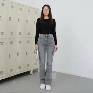 CUTBRAY Hw Cutbray Cargo Jeans Wanita Celana Jeans Wanita Kargo Cutbray Jeans Highwaist Wanita Streetch Bahan 100% Stretch Melar & Ngaret