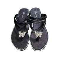Gambar OKAIDO OFFICIAL Sandal Jepit Wanita Cewek Kupu-Kupu Butterfly Hitam Silver Model Korea Style Bahan Karet Nyaman Unik Mewah - Hitam, 36 dari OKAIDO Official Kab. Tangerang 1 Tokopedia