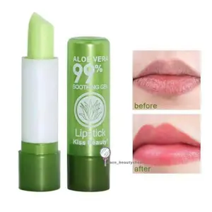 2PCS Pemerah Bibir Lipbalm Aloe Vera 99% / Lipstik Tahan Lama Anti Air Aloe Vera 99%