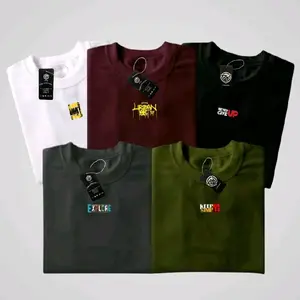 Kaos shoop [ TEBAL ] 100RB 5 PCS KAOS DISTRO DEWASA COWOK CEWEK UNISIX BAHAN SEMI KATUN 24S SIZE M L XL MATERIAL COTTON 24s HALUS TIDAK PANAS KUALITAS TERBAIK motif simpel