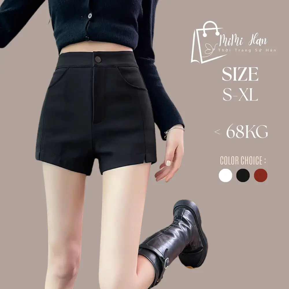 Quần Short Nữ Cạp Cao Dáng Ôm Sang Trọng | Quần Đùi Nữ Hàn Quốc Hot Trend | Quần Short Nữ Basic Mềm Mại Form Đẹp
