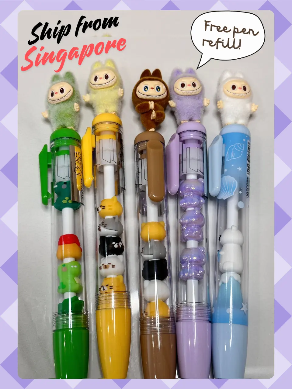 Popmart Labubu Ballpoint Ink Pen free Refill