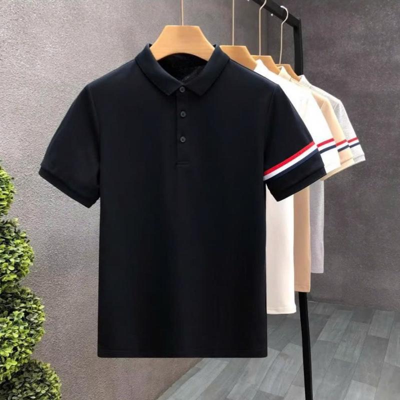 Hộp Tặng Kèm Áo Thun Nam GOZIN thể thao chất vải thun cá sấu phối sọc viền tay cổ Polo Menswear Cộc Tay Có Cổ
