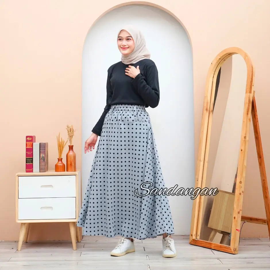 Rok Payung Motif Polkadot | Rok Payung Terbaru | Rok Kekinian Nyaman Panjang