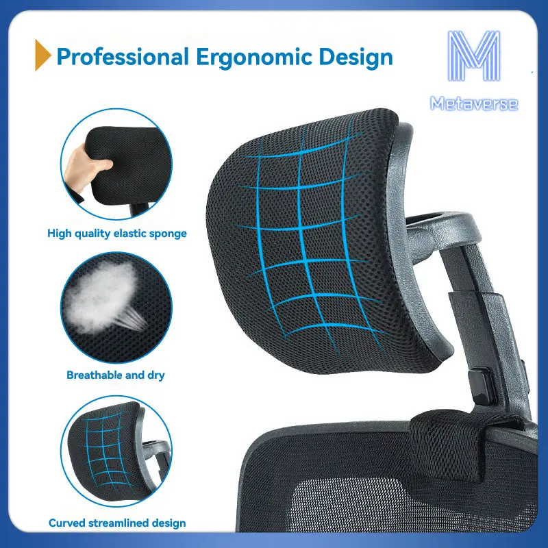 [Metaverse] Computer Chair Headrest Height Adjustable Chair Back Simple Installation Mesh Sponge