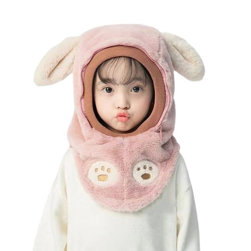 Product Introduction of Windproof Winter Warm Ear Protection Hat Thick Face Cover Hat Cute Rabbit Ear Cap For Boys And Girls 19