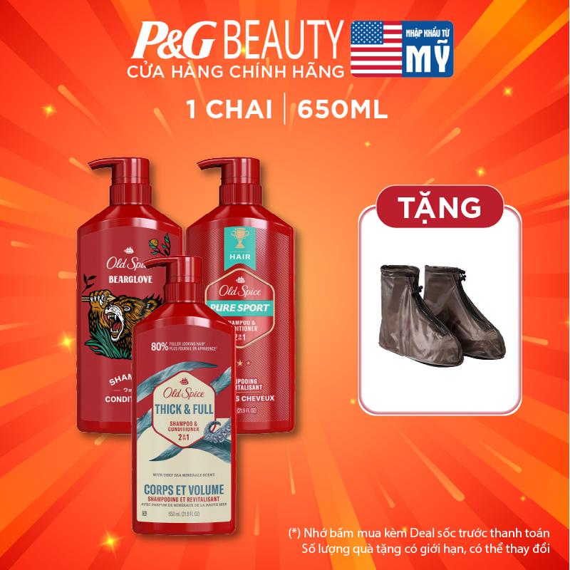 Dầu Gội + Xả 2in1 Old Spice 650ml Thơm Mát