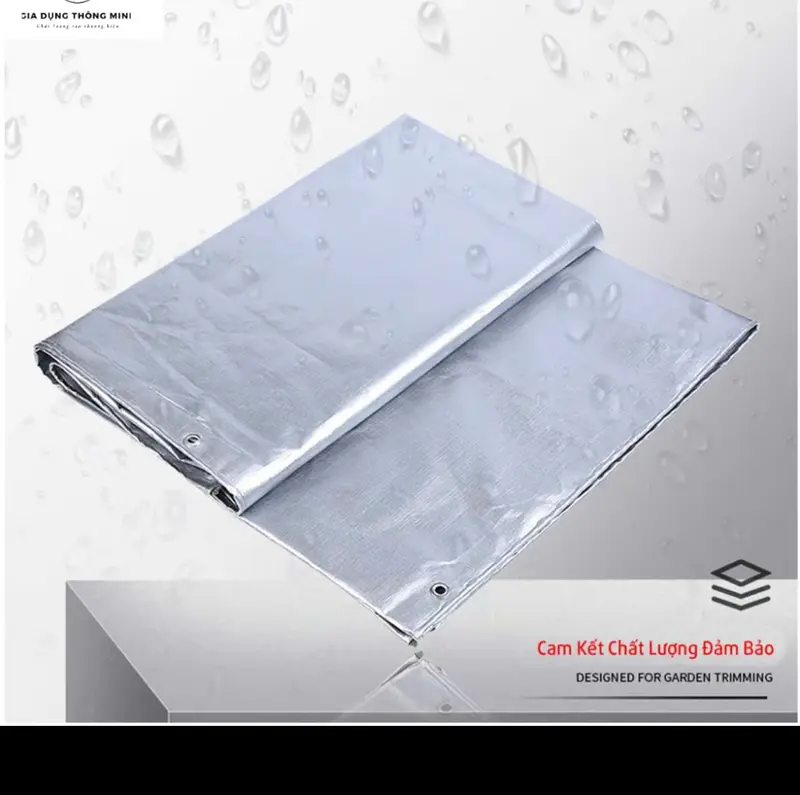 Bạt che mưa nắng khổ 4mx5m, Bạt che mưa 3 lớp, chống thấm nước, May viền khoen sẵn - Tặng kèm móc Chống Nước bạt che bạt che mái che mái che 2