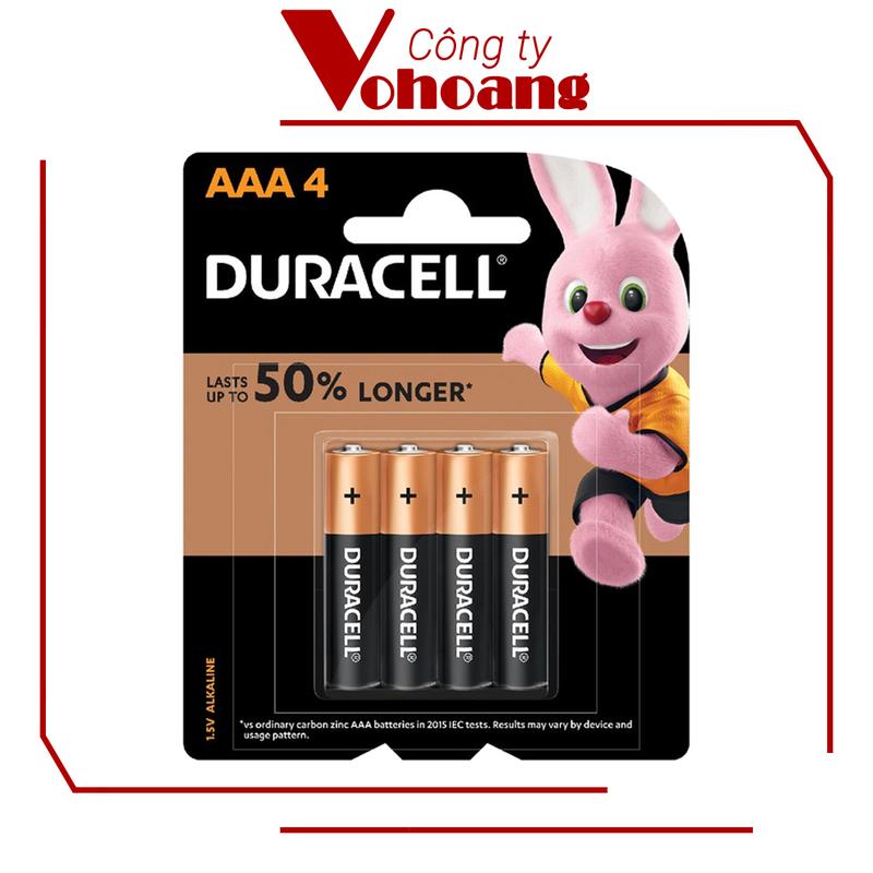 Duracell Vỉ 4 viên pin dung lượng cao AAA Coppertop Alkaline