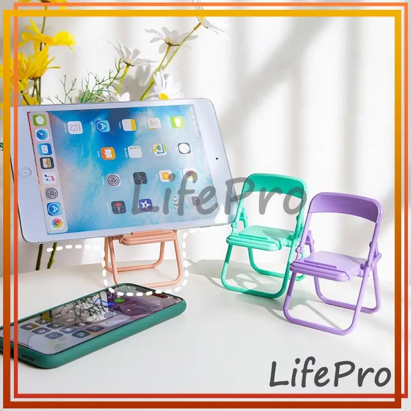 Universal Dudukan Penyangga Handphone Model Bangku Mini / Chair Folding Mobile Phone Macaron /Stand Holder Hp Model Kursi Lipat 0