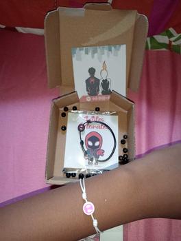 Product Review of Gelang Couple Spiderman Miles Morales & Gwen Stacy Free Box Tali Waterproof Anti Air Satin Hitam Lembut Copel Super hero Into the spider verse gelang  couple from u**3 0
