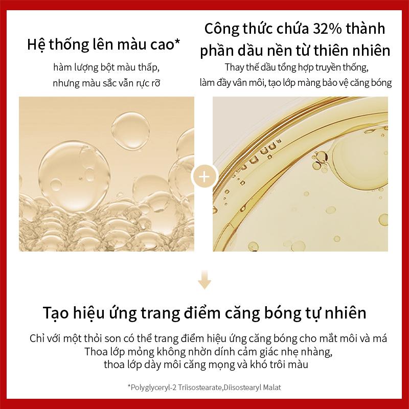 RED CHAMBER WANDERING Multi-Purpose Stick 3 trong 1: mắt môi má Lớp trang điểm mỏng nhẹ tự nhiên Son dưỡng Bắt sáng [Conditional Free Gift]Cọ silicon đa năng*1 Mút trang điểm RC *1 Hộp mù mặt dây chuyền pha lê*1 6