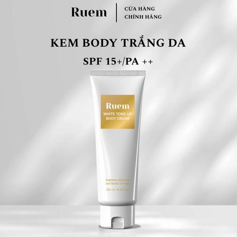 Kem Body trắng da chống nắng SPF 15+/ PA++ Ruem White Tone-Up Body Cream