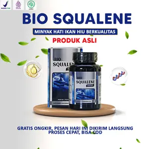 BIO SQUALENE Softgel Ori - Ekstrak Minyak Hati Ikan Hiu 100% Asli Berfungsi Suplemen Vitamanin BPOM dan Halal MUI