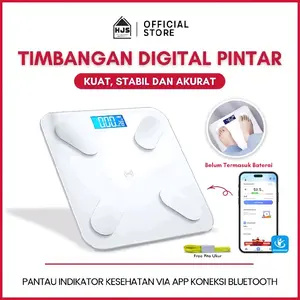 HJS Timbangan Badan Digital Bluetooth 180KG Layar LCD / Smart Body Fat Scale Tempered Glass