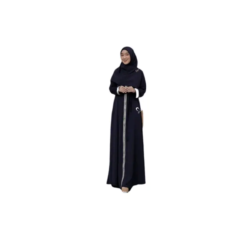 Gamis Anak Remaja 10 sampe 13 tahun/Gamis Anak perempuan Ful varian Garis renda Mewah/Gamis anak muslim Polos tali pinggang kekinian 4