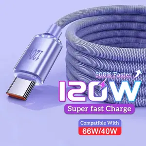 120W USB Fast Charging Cable 6A Max Super Charging For Type-C Data Line Quickly Charge Quality Charger Panjang