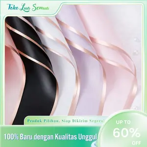 【20 Lembar】Kertas Pembungkus Bunga Cellophane Emas - Tahan Air, Terbaik untuk Buket Bunga
