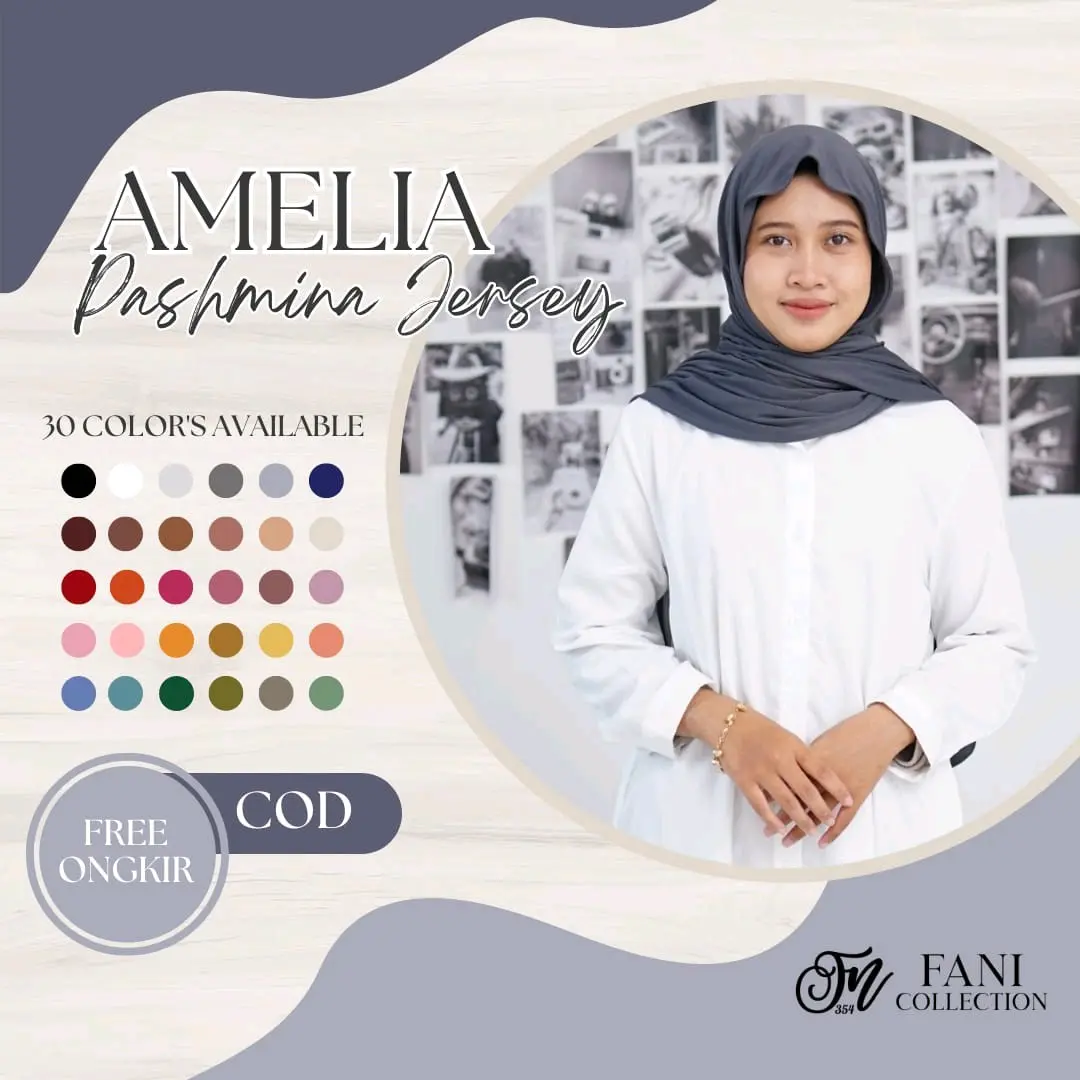 Amelia Pashmina/Pashmina Jersey/Pashmina Panjang Jersey/Pashmina Kaos/Pashmina Jersey Murah