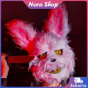 Topeng Kelinci Topeng Furry Halloween Horror Berdarah Darah Pesta Topeng