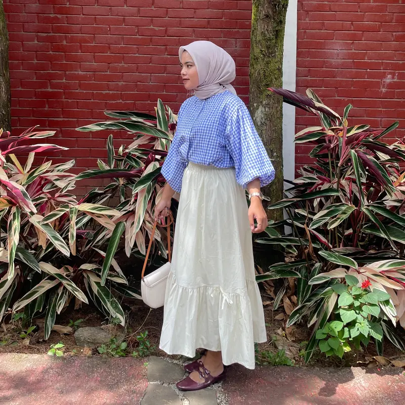 Tresa Blouse Atasan Wanita Katun Kotak Lengan Balon Oversize Busui by Kamalin 8
