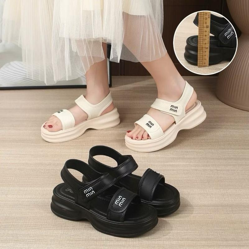 Dép Sandal nữ đế cao 4cm mẫu mới 2025 Dép quai hậu mùa hè quai nhựa silicon mềm phong cách tiểu thư nhã nhặn