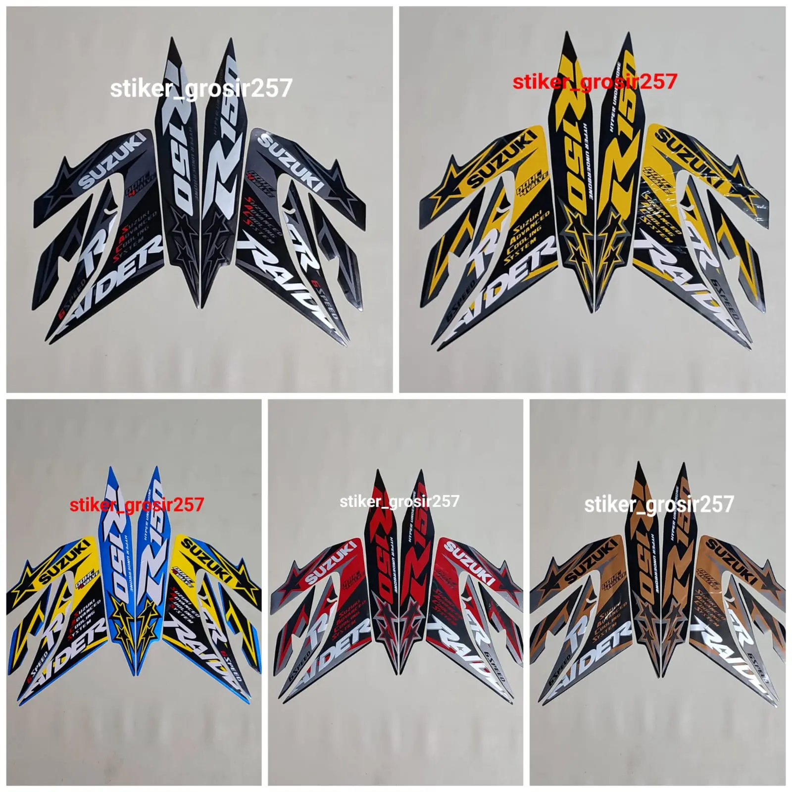 STIKER STRIPING & LIS BODY SUZUKI SATRIA FU RAIDER R150 FACELIFT 2014 2015 STANDAR VARIASI - Motorcycle