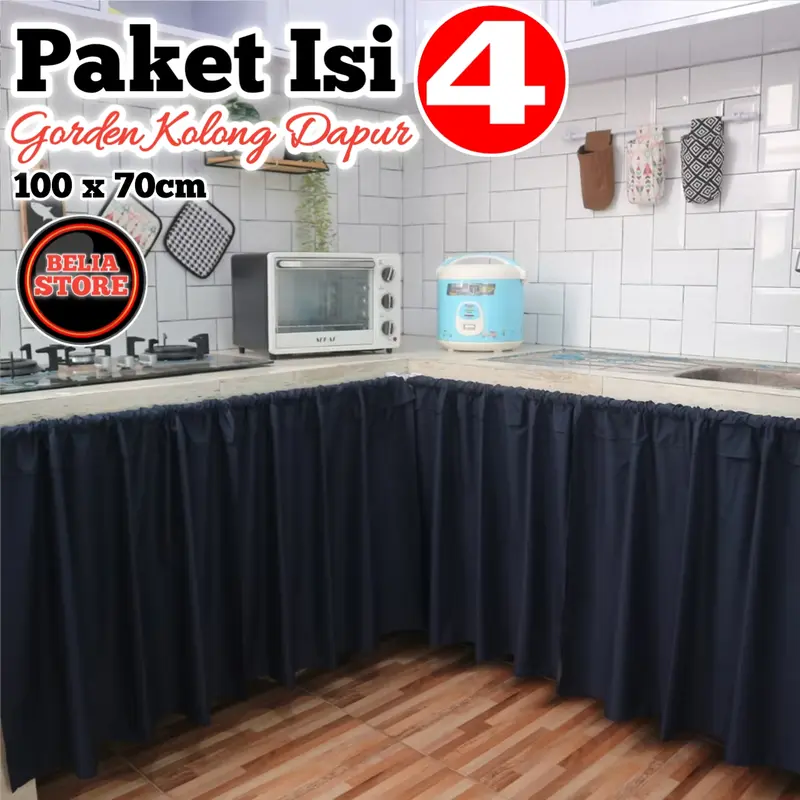 1 PAKET ISI 4 PCS GORDEN KOLONG DAPUR MINIMALIS 100 X 70 CM + TALI Aesthetic 0