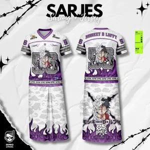 PAKET SETELAN DXPRO SARJES Sarung Jersey Luffy Joyboy  | Sarung + Jersey Anime | Polycotton Premium Adem Halus | Santai di Rumah & Jalan VT