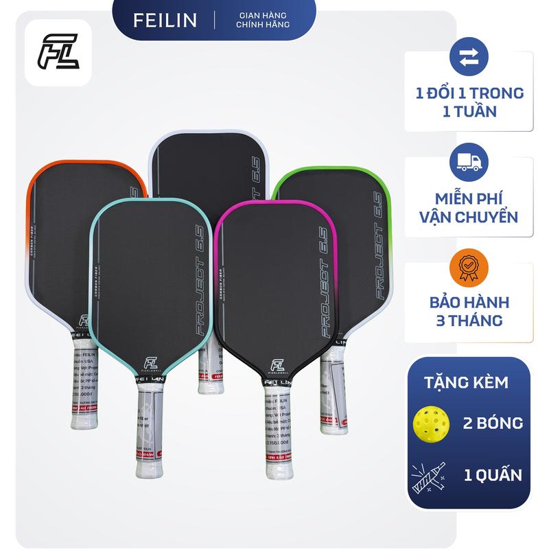Vợt Pickleball FeiLin Project Mặt Carbon Siêu Nhám,Lõi Tổ Ong Giảm Rung Chấn…