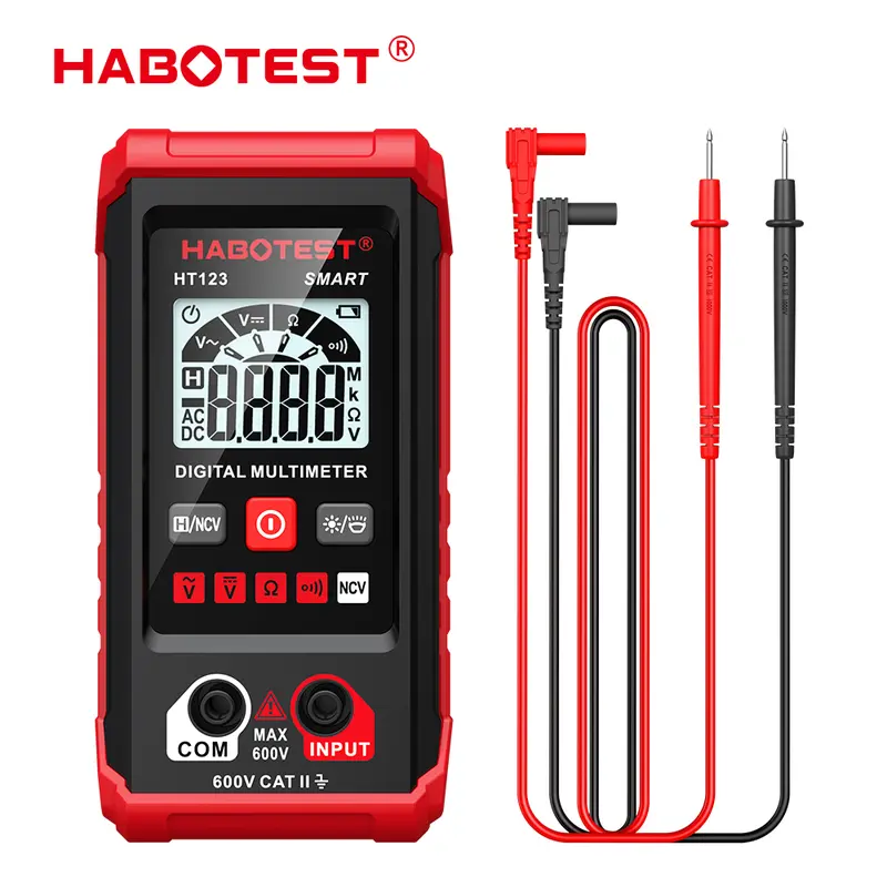 [6.6 BIG SALE]HABOTEST HT123 Digital Multimeter Auto Range 2,000 Counts True RMS AC/DC Voltage Resistance NCV Test 0
