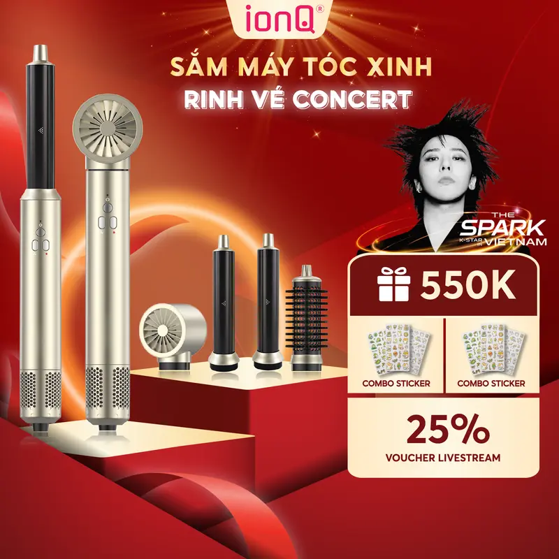 Máy sấy tóc ion âm tạo kiểu ionQ Ecostyle 4 trong 1 tốc độ cao nhanh khô bảo vệ tóc bóng mượt 0