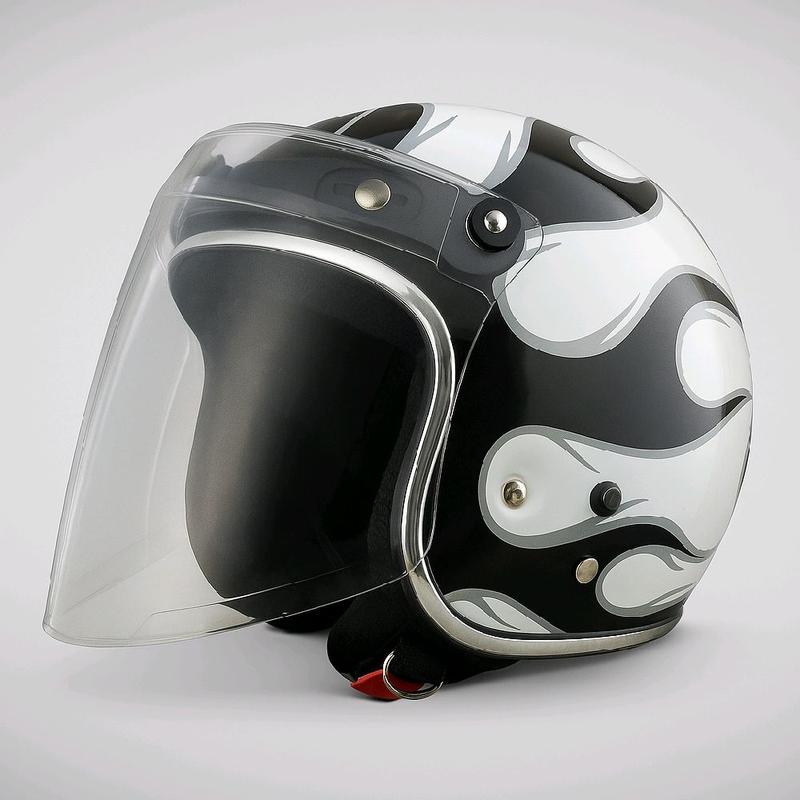 Soulride Helm Bogo Retro SNI Motif Api Casual Limited List Chrome ...