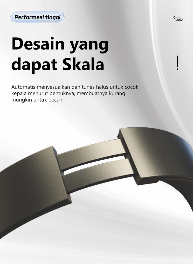 Headphone Bluetooth nirkabel over-ear dengan masa pakai baterai yang sangat lama dan peredam bising, kompatibel dengan ponsel